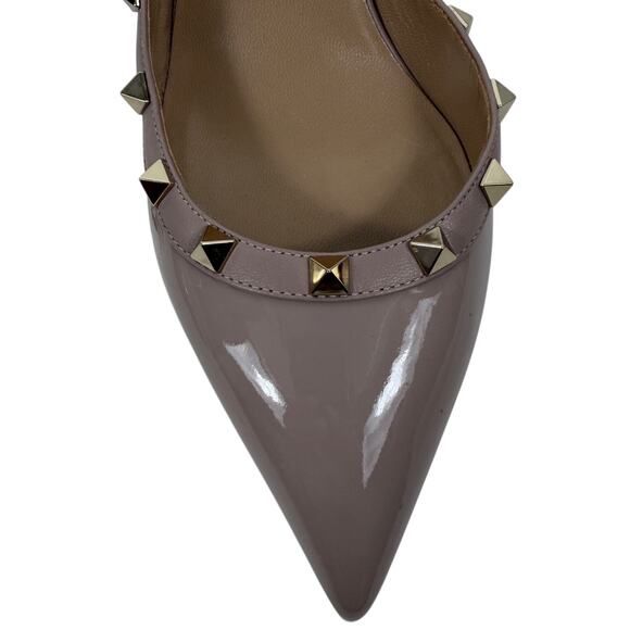 Valentino Garavani Rockstud 100 Patent Leather Slingback Pump Pink Size 40 - Picture 6 of 13